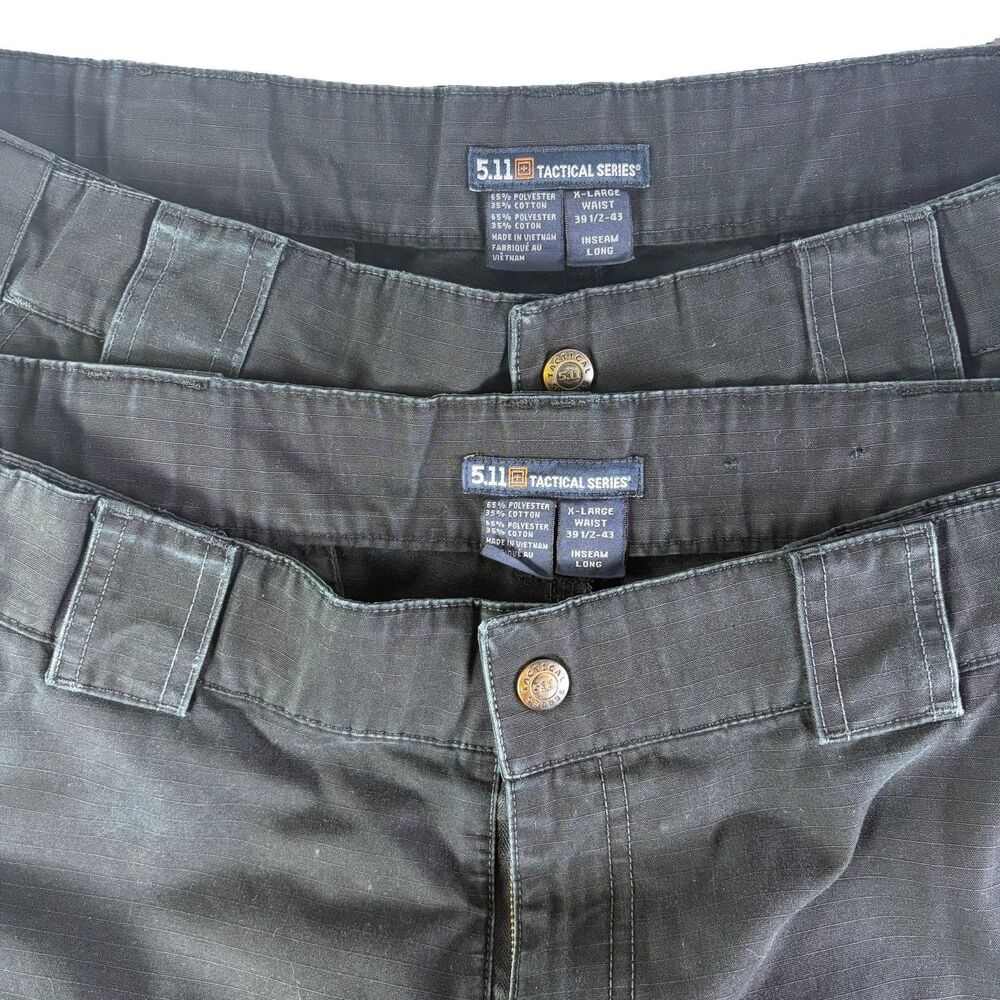 5.11 Taclite Pro Ripstop Cargo Pants Lot of Two Mens XL Long Black Utility Army